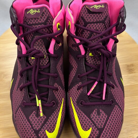 Nike Lebron 12 Double Helix Merlot Red Pink 685181-600 size 5.5Y - Picture 5 of 11